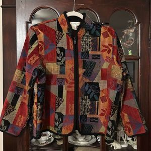 Coldwater Creek Multicolored Tapestry Blazer - Size Petite Large
